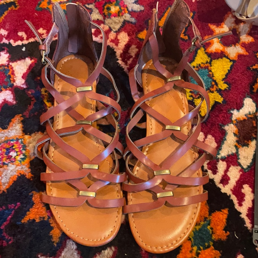 Never worn size 7.5 brown sandals